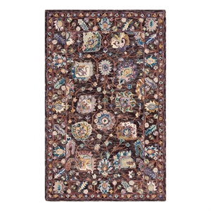 Safavieh Blossom 6'-0&quotx6'-0&quotWool and Cotton Hand Tufted Rug in Charcoal/Lavender