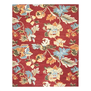 Safavieh Blossom 8'-9&quot x 12'-0&quot Wool Hand Hooked Rug in Red / Multi-Color