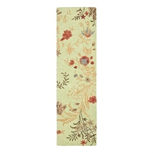 Safavieh Blossom 2'-3&quotx8'-0&quotWool and Cotton Hand Hooked Rug in Green/Multi-Color