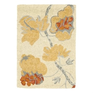 Safavieh Blossom 2'-0&quot x 3'-0&quot Wool and Cotton Hand HookedRuginBeige/Multi-Color