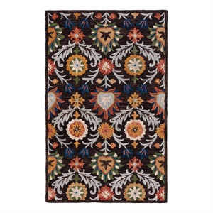 Safavieh Blossom 5'-0&quot x 8'-0&quot Wool and Cotton Tufted Rug in Brown / Orange