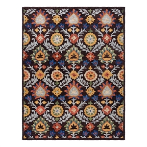 Safavieh Blossom 8'-0&quot x 10'-0&quot Wool and Cotton Tufted Rug in Brown / Orange