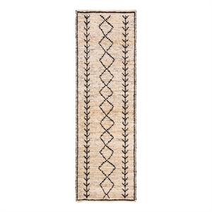 Safavieh Bohemian 2'-6&quot x 8'-0&quot Jute and Cotton Hand Woven Rug in Ivory / Black