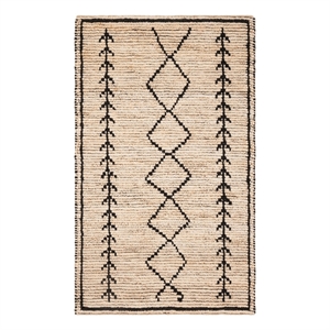 Safavieh Bohemian 3'-0&quot x 5'-0&quot Jute and Cotton Hand Woven Rug in Ivory / Black
