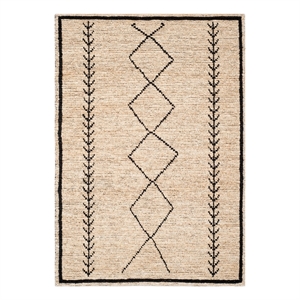 Safavieh Bohemian 4'-0&quot x 6'-0&quot Jute and Cotton Hand Woven Rug in Ivory / Black