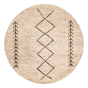 Safavieh Bohemian 6'-0&quot x 6'-0&quot Jute and Cotton Hand Woven Rug in Ivory / Black