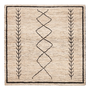 Safavieh Bohemian 6'-0&quot x 6'-0&quot Jute and Cotton Hand Woven Rug in Ivory / Black