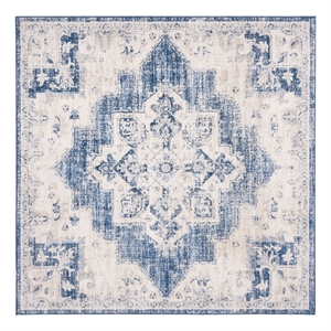 Safavieh Brentwood 6'-7&quot x 6'-7&quot Jute Power Loomed Rug in Ivory / Navy