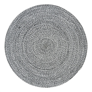 Safavieh Braided 4'-0&quot x 4'-0&quot Cotton Hand Woven Rug in Ivory / Black