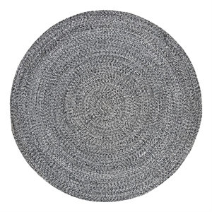 Safavieh Braided 6'-0&quot x 6'-0&quot Cotton Hand Woven Rug in Ivory / Black