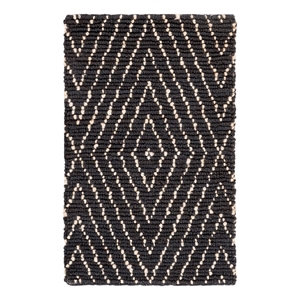 Safavieh Bohemian 2'-0&quot x 3'-0&quot Jute and Cotton Hand Woven Rug in Black / Ivory