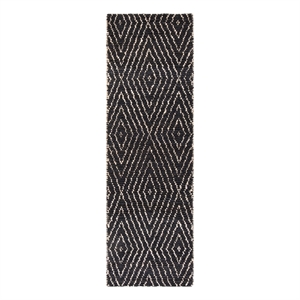 Safavieh Bohemian 2'-6&quot x 8'-0&quot Jute and Cotton Hand Woven Rug in Black / Ivory