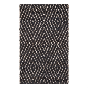 Safavieh Bohemian 3'-0&quot x 5'-0&quot Jute and Cotton Hand Woven Rug in Black / Ivory