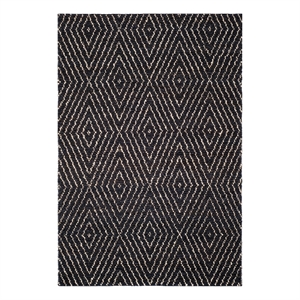 Safavieh Bohemian 4'-0&quot x 6'-0&quot Jute and Cotton Hand Woven Rug in Black / Ivory