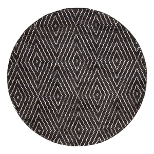 Safavieh Bohemian 6'-0&quot x 6'-0&quot Jute and Cotton Hand Woven Rug in Black / Ivory
