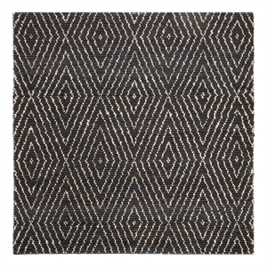 Safavieh Bohemian 6'-0&quot x 6'-0&quot Jute and Cotton Hand Woven Rug in Black / Ivory