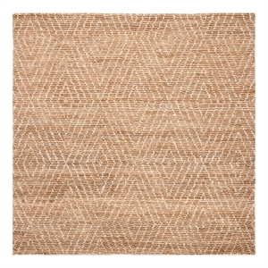 Safavieh Bohemian 6'-0&quot x 6'-0&quot Jute and Cotton Hand Woven Rug in Natural /Ivory