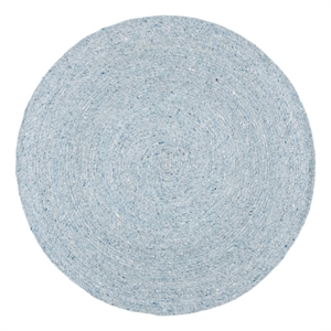 Safavieh Braided 5'-0&quot x 5'-0&quot Wool and Cotton Hand Woven Rug in Turquoise