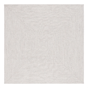 Safavieh Braided 4'-0&quot x 4'-0&quot Hand Woven Rug in Ivory / Light Gray