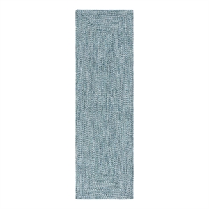 Safavieh Braided 2'-3&quot x 16'-0&quot Hand Woven Rug in Teal / Green