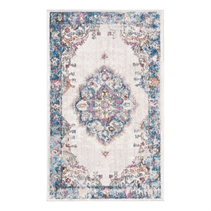 Safavieh Bristol 3'-0&quot x 5'-0&quot Polyester Power Loomed Rug in Light Gray / Blue