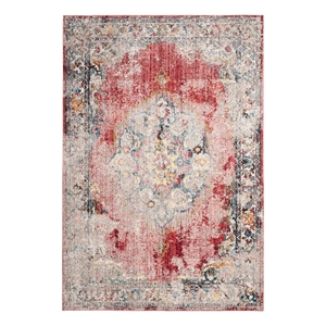 Safavieh Bristol 4'-0&quot x 6'-0&quot Polyester Power Loomed Rug in Rose / Light Gray