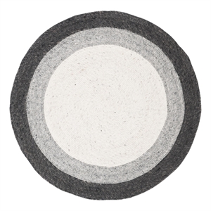 Safavieh Braided 3'-0&quot x 3'-0&quot Wool and Cotton Hand Woven Rug in Gray / Ivory