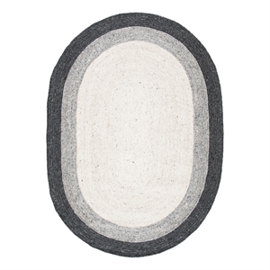 Safavieh Braided 4'-0&quot x 6'-0&quot Wool and Cotton Hand Woven Rug in Gray / Ivory