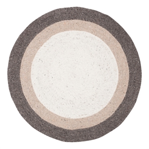 Safavieh Braided 4'-0&quot x 4'-0&quot Wool and Cotton Hand Woven Rug in Charcoal /Ivory