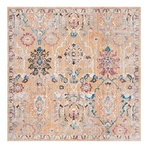 Safavieh Bristol 7'-0&quot x 7'-0&quot Polyester Power Loomed Rug in Camel / Blue
