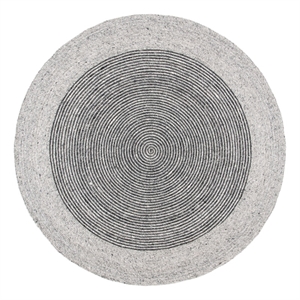 Safavieh Braided 5'-0&quot x 5'-0&quot Wool and Cotton Hand Woven Rug in Gray / Black