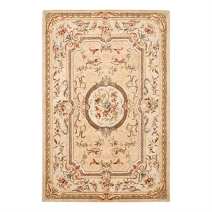 Safavieh Bergama 8'-0&quot x 10'-0&quot Wool Hand Tufted Rug in Gold / Beige