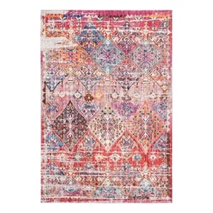 Safavieh Bristol 6'-0&quot x 9'-0&quot Polyester Power Loomed Rug in Rose / Multi-Color