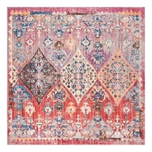 Safavieh Bristol 7'-0&quot x 7'-0&quot Polyester Power Loomed Rug in Rose / Multi-Color