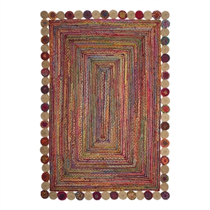 Safavieh Cape Cod 5'-0&quot x 8'-0&quot Jute and Cotton Hand Woven Rug inRed/Multi-Color
