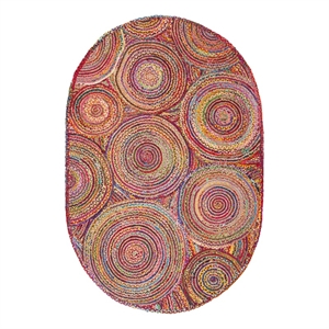 Safavieh Cape Cod 6'-0&quot x 9'-0&quot Jute and Cotton Hand Woven Rug inRed/Multi-Color