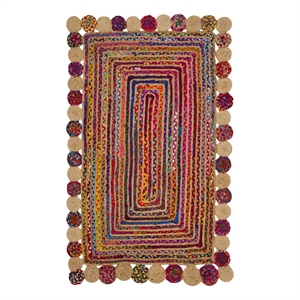 Safavieh Cape Cod 3'-0&quot x 5'-0&quot Jute and Cotton Hand Woven Rug inRed/Multi-Color