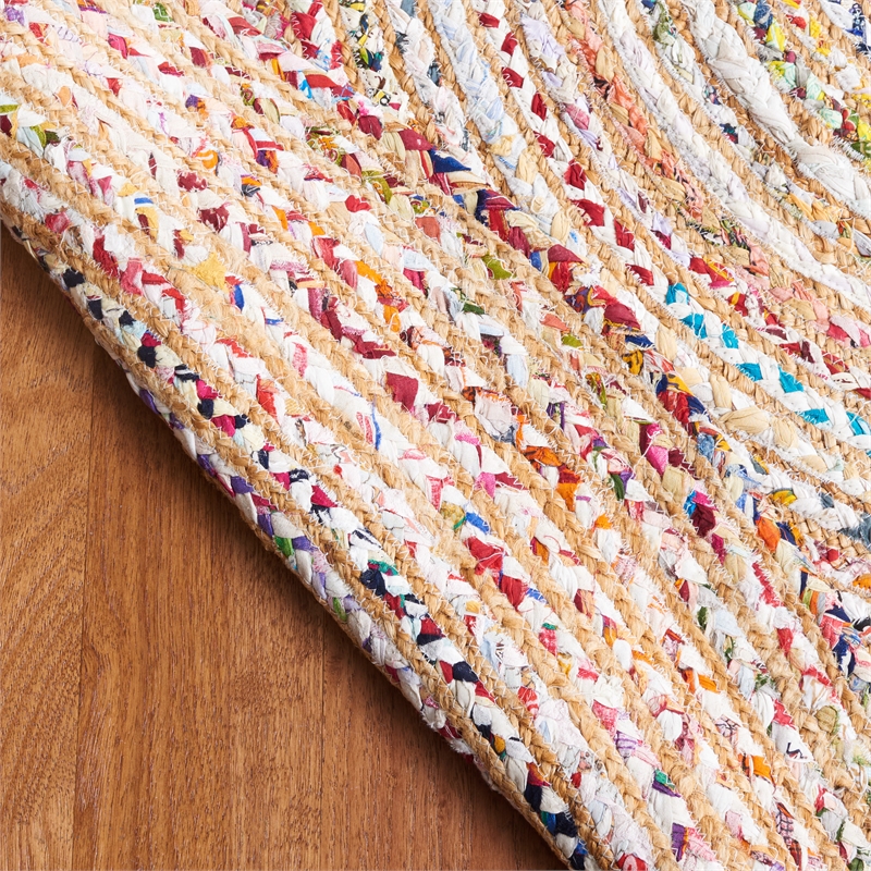 Safavieh Cape Cod 6' X 9' Jute and Cotton Hand Woven Rug in Beige / Multi-Color