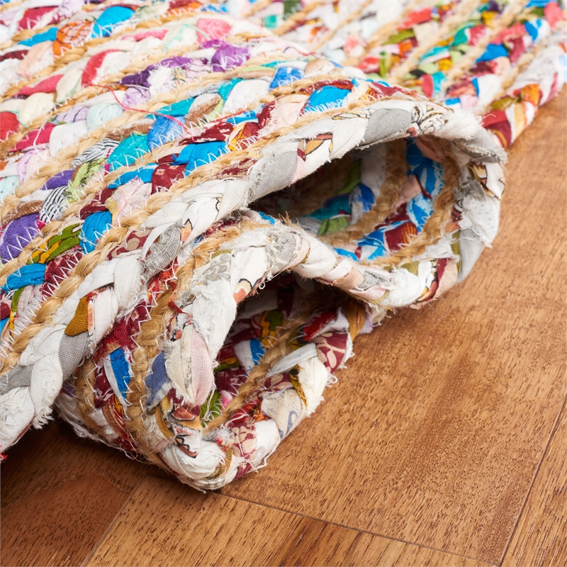 Safavieh Cape Cod 6' X 9' Jute and Cotton Hand Woven Rug in Beige / Multi-Color