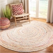 Safavieh Cape Cod 7' X 7' Jute and Cotton Hand Woven Rug in Beige / Multi-Color