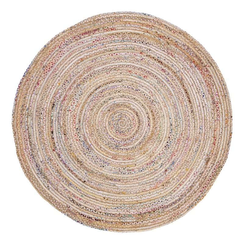 Safavieh Cape Cod 7' X 7' Jute and Cotton Hand Woven Rug in Beige / Multi-Color