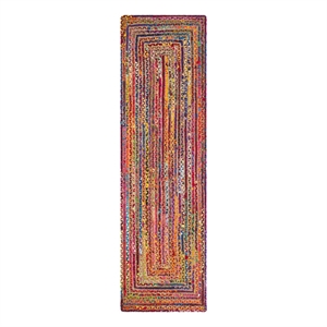 Safavieh Cape Cod 2'-3&quot x 8'-0&quot Jute and Cotton Hand Woven Rug inRed/Multi-Color