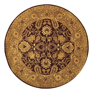 Safavieh Classic 6'-0&quot x 6'-0&quot Wool Hand Tufted Rug in Burgundy / Gold