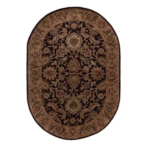 Safavieh Classic 4'-6&quot x 6'-6&quot Wool Hand Tufted Rug in Plum / Gold