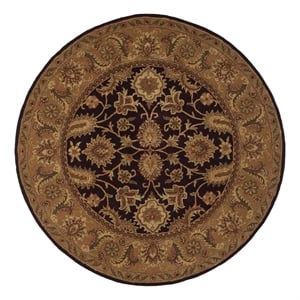 Safavieh Classic 8'-0&quot x 8'-0&quot Wool Hand Tufted Rug in Plum / Gold