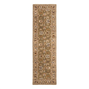 Safavieh Classic 2'-3&quot x 8'-0&quot Wool Hand Tufted Rug in Olive / Camel