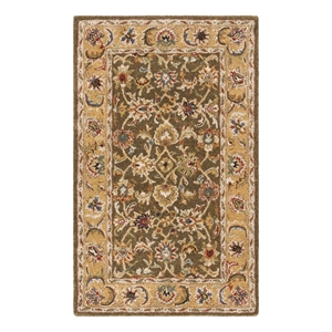 Safavieh Classic 3'-0&quot x 5'-0&quot Wool Hand Tufted Rug in Olive / Camel