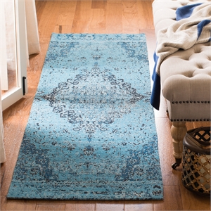 Safavieh Classic Vintage 2'-3&quot x 8'-0&quot Polyester Power Loomed Rug in Blue