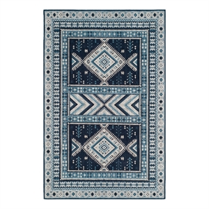 Safavieh Classic Vintage 4'-0&quot x 6'-0&quotCotton Power Loomed Rug inNavy/Light Blue