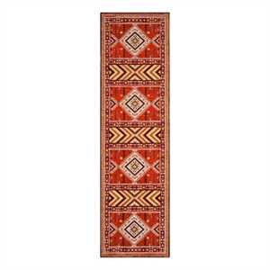 Safavieh Classic Vintage 2'-3&quot x 8'-0&quot Cotton Power Loomed Rug in Orange/Gold